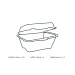 15cm кутия за бургер от захарна тръстика